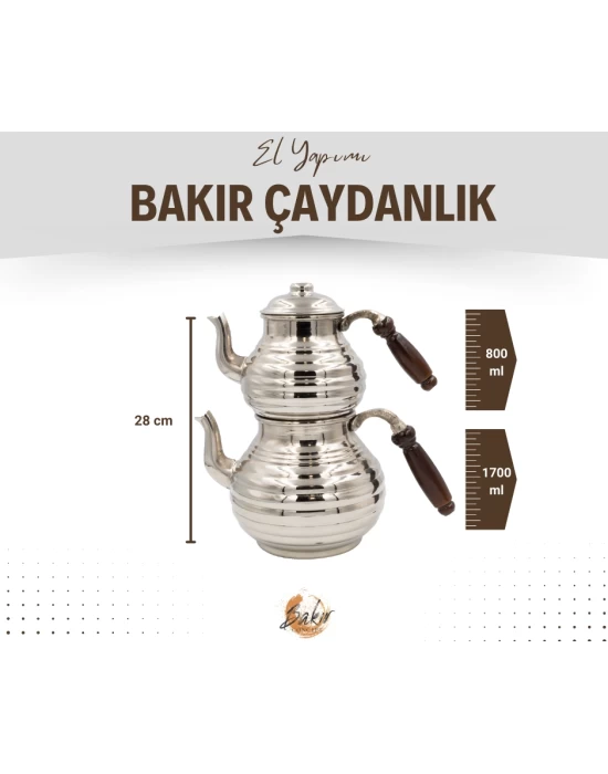 BAKIR ÇAYDANLIK DİLİMLİ MODEL GÜMÜŞ RENK