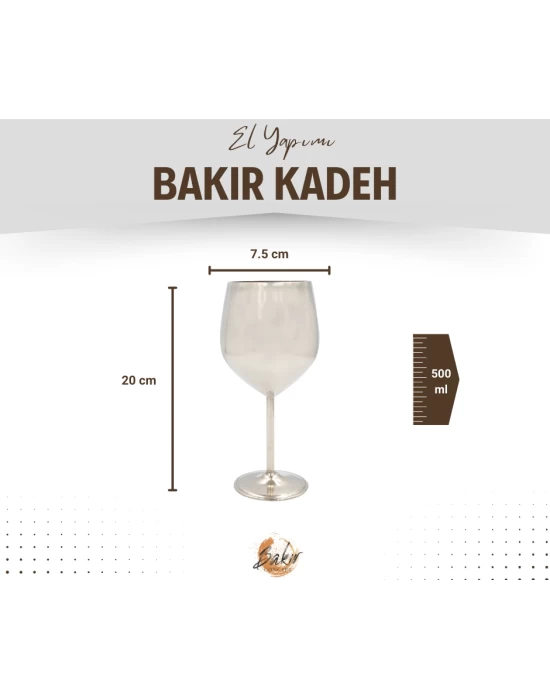 Bakır Kadeh Modern Model Gümüş Renk 2li