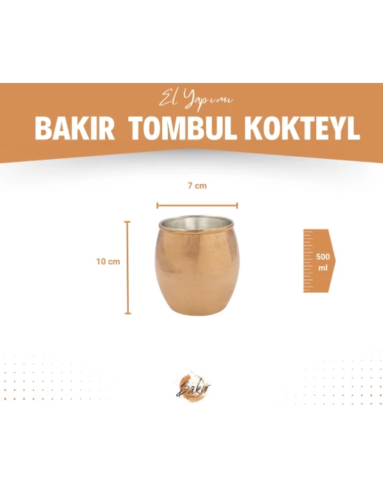 BAKIR KOKTEYL BARDAK TOMBUL MODEL BAKIR RENK