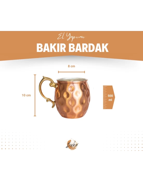 BAKIR KUPA BARDAK GAMZELİ MODEL (2li) MAT RENK