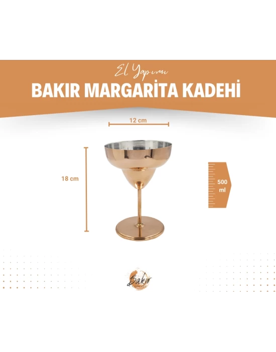 BAKIR MARGARİTA KADEHİ BAKIR RENK