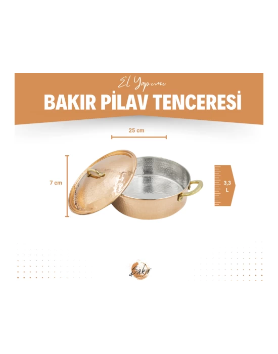 BAKIR PİLAV TENCERESİ 25 CM