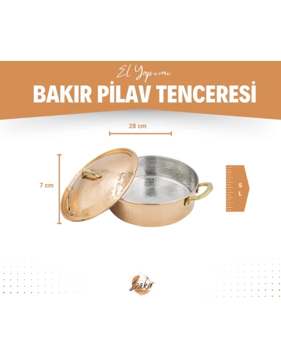 BAKIR PİLAV TENCERESİ 28 CM