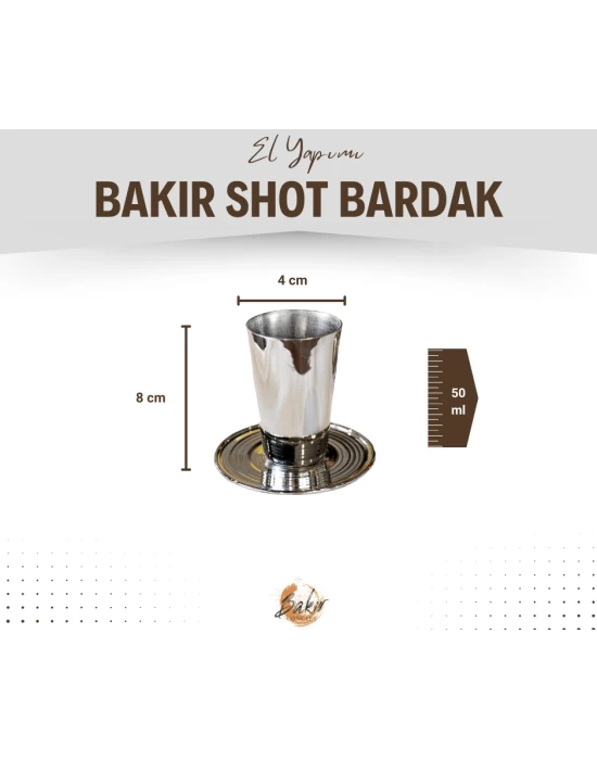 BAKIR SHOT BARDAĞI MEKSİKA GÜMÜŞ RENK 2Lİ