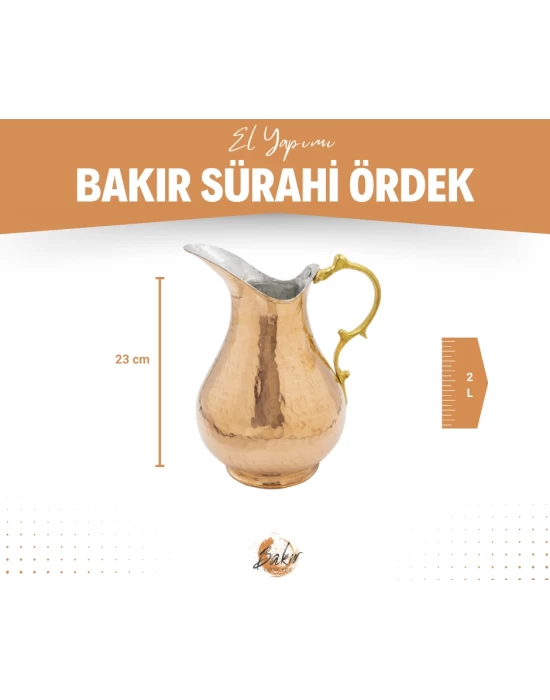 BAKIR SÜRAHİ ÇEKİÇ DÖVME ÖRDEK MODEL BAKIR RENK