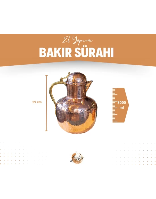 BAKIR SÜRAHİ OSMANLI MODEL BAKIR RENK