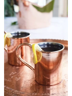 BAKIR KUPA BARDAK DÜZ MODEL BAKIR RENK 400 ML