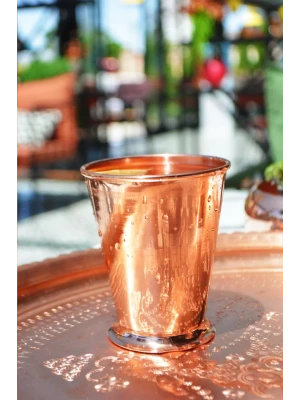 Bakır Bardak Kısa Şerbet Model Bakır Renk (Kalaysız)