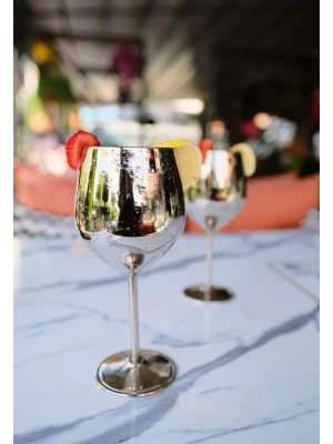 Bakır Kadeh Modern Model Gümüş Renk