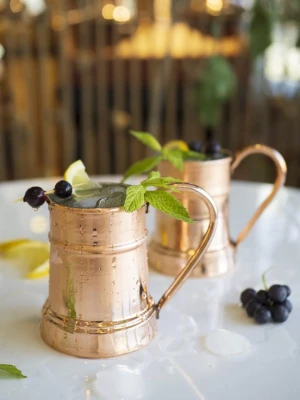 BAKIR KUPA BARDAK VARİL MODEL (2li) PARLAK BAKIR RENK