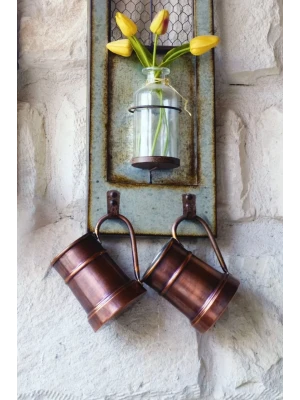 BAKIR KUPA BARDAK VARİL MODEL (2Lİ) OKSİTLİ RENK