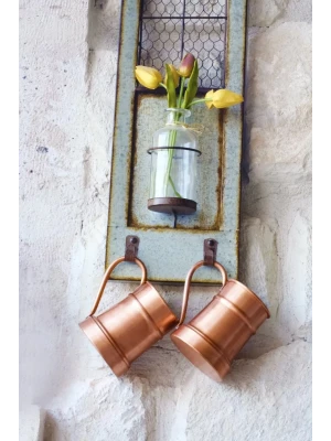 BAKIR KUPA BARDAK VARİL MODEL (2Lİ) MAT BAKIR RENK