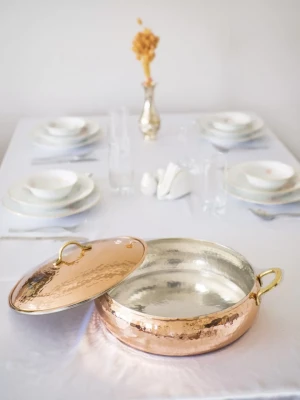 BAKIR PİLAV - KARNIYARIK TENCERESİ BOMBELİ MODEL 26 CM