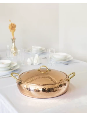 BAKIR PİLAV - KARNIYARIK TENCERESİ BOMBELİ MODEL 27 CM