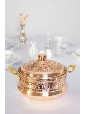 BAKIR TENCERE MARDİN İŞLEMELİ MODEL 3 LİTRE BAKIR RENK