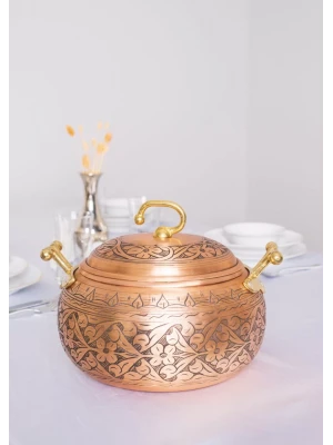 BAKIR TENCERE AĞIR İŞLEME TOMBUL MODEL 5 LT