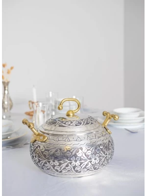 BAKIR TENCERE AĞIR İŞLEME TOMBUL MODEL 3 LT