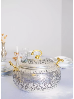 BAKIR TENCERE AĞIR İŞLEME TOMBUL MODEL 8 LT