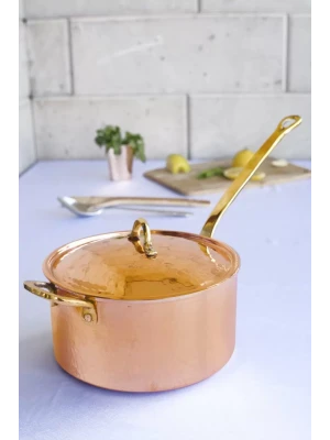 BAKIR KAPAKLI SOS TENCERESİ (22CM) BAKIR RENK