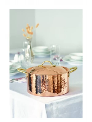 BAKIR MODERN TENCERE DERİN MODEL 17 CM BAKIR RENK