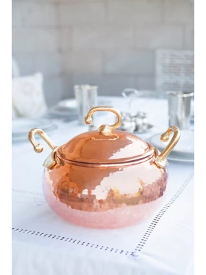 BAKIR TENCERE TOMBUL MODEL (5 LİTRE)