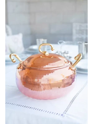 BAKIR TENCERE TOMBUL MODEL (8 LİTRE)