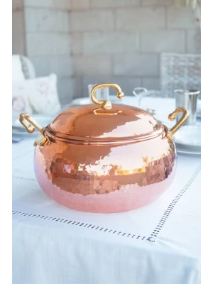 BAKIR TENCERE TOMBUL MODEL (3 LİTRE)