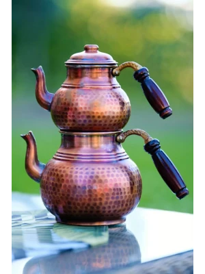 BAKIR ÇAYDANLIK ÇEKİÇ DÖVMELİ KALIN OKSİTLİ RENK