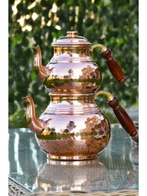 BAKIR ÇAYDANLIK ÇEKİÇ DÖVMELİ KALIN BAKIR RENK