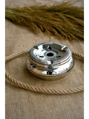 BAKIR KÜL TABLASI ÇEKİÇ DÖVMELİ GÜMÜŞ RENK