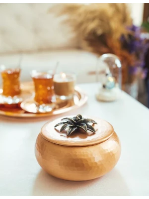 BAKIR ŞEKERLİK CEKİÇ DÖVME JAPON ÇİÇEK DETAYLI MAT BAKIR RENK