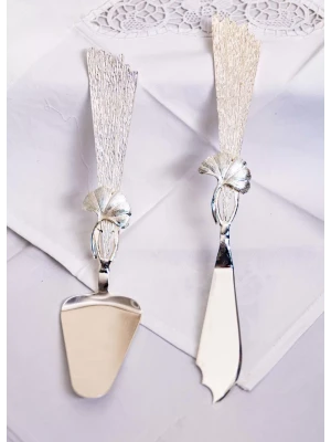 GÜMÜŞ KAPLAMA PASTA SERVİS SPATULASI & SERVİS BIÇAĞI