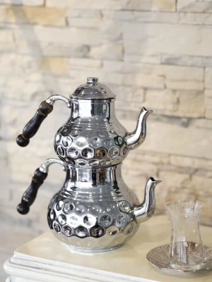 BAKIR ÇAYDANLIK GAMZELİ MODEL GÜMÜŞ RENK