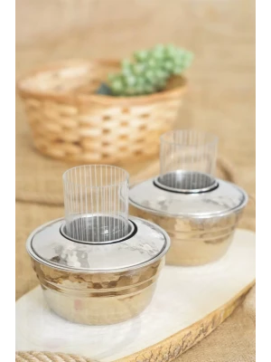 Bakır Ehlikeyf Kapaklı 2li Gümüş Renk