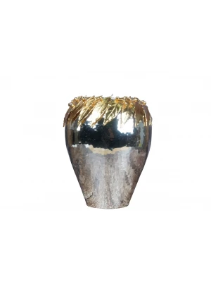 GÜMÜŞ KAPLAMA VAZO SIRA YAPRAKLI MODEL