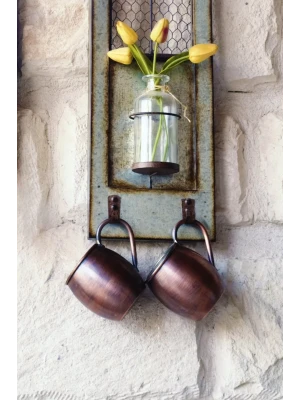 BAKIR KUPA BARDAK TOMBUL MODEL (2li) OKSİTLİ RENK