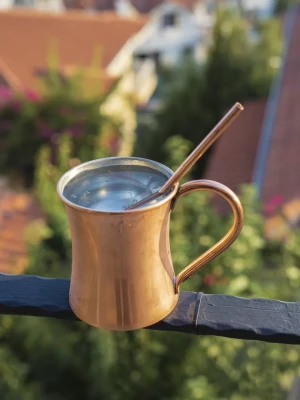 BAKIR KUPA BARDAK İNCE BELLİ MODEL PARLAK BAKIR RENK