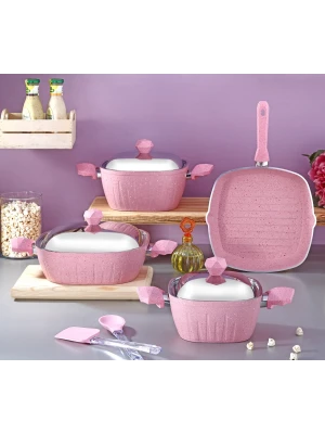 Bakalit Kulplu Granit Tencere Seti 7 Parça