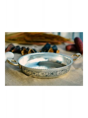 BAKIR TAVA OYMA NAKIŞ İŞLEME FIRFIRLI MODEL 18CM