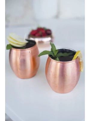 BAKIR KOKTEYL BARDAK TOMBUL MODEL (2Lİ) MAT BAKIR RENK
