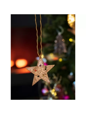 Bakır Yılbaşı Ağacı Süsü 5li Set YILDIZ model