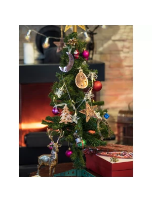 Bakır Yılbaşı ağacı süsü 5li set Karma model