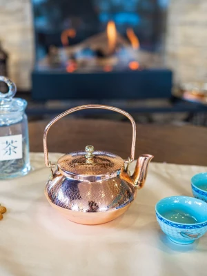 BAKIR ZEN DEMLİK NOKTALI DESENLİ PARLAK BAKIR RENK NO2