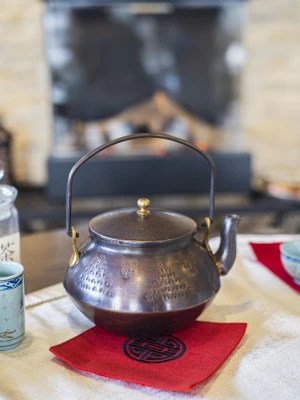 BAKIR ZEN DEMLİK YAPRAK DESEN MODEL OKSİTLİ RENK NO2