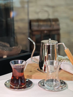 BAKIR ÇAY TABAĞI ÇEKİÇ DÖVME MODEL GÜMÜŞ RENK