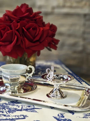 GÜMÜŞ KAPLAMA LOKUMLUK KUĞU DETAYLI BOMBELİ FORM 2 ADET