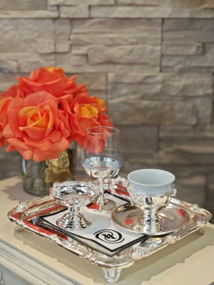 GÜMÜŞ KAPLAMA LOKUMLUK GÜL BORDÜR 2 ADET