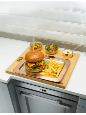 Ahşap Standlı Yemek Sunumu Seti #002