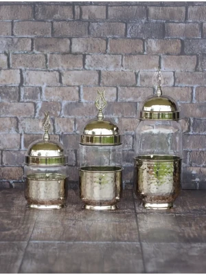 BAKIR BAHARAT TAKIMI CAM KAVANOZLU GÜMÜŞ RENK (3LÜ)