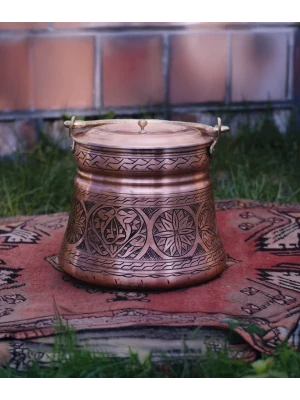 BAKIR BAKRAÇ OYMA NAKIŞLI 3LT MAT BAKIR RENK